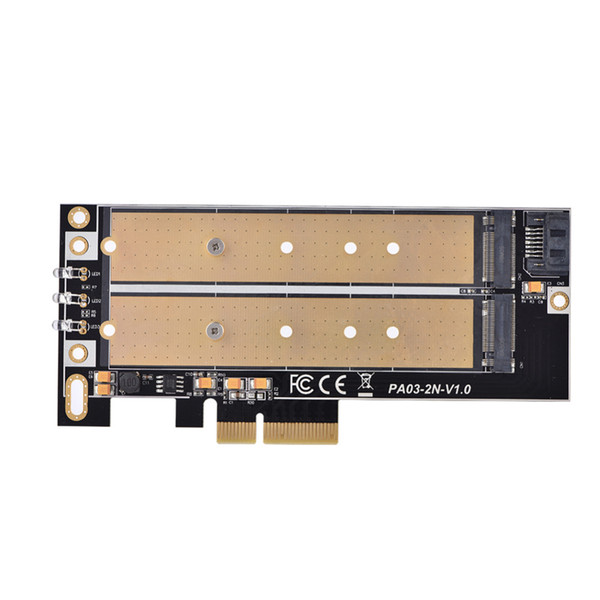 2 Port Ngff M.2 B & M Key To Pci-E 4X Adapter Card Pci-E Riser Sata To Accessories For Computer