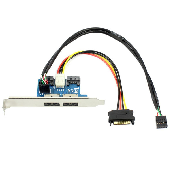 Dual Port Sata To 5V 12V Power Over Esata USB Port Adapter Convert Expansion Converter Card Connect To 2.5 Inch 3.5 Inch Hard