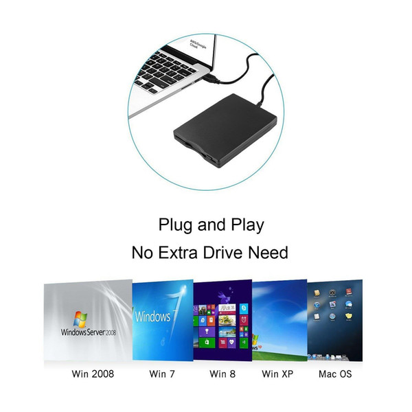 Floppy Disk Drive 3.5 inch USB External Floppy Drive Portable 1.44 MB FDD for PC Windows 8/7 XP Windows 2008 Vista and Mac OS Plug and Play