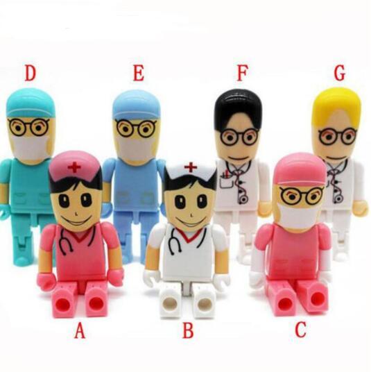 Hospital Doctor USB Stick nurses Memory Stick Lovely Pendrive cartoon usb flash drive 8gb pen drive 16GB 32GB flash card gift