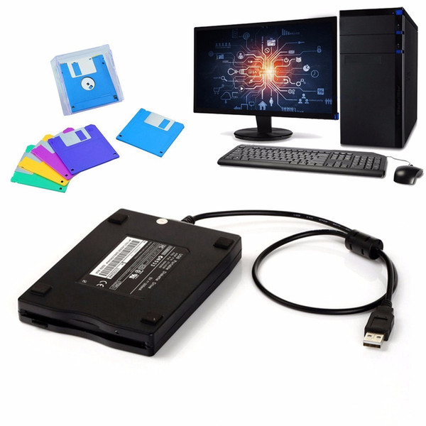 3.5 inch 1.44MB FDD Black USB Portable External Interface Floppy Disk FDD External USB Floppy Drive for Laptop