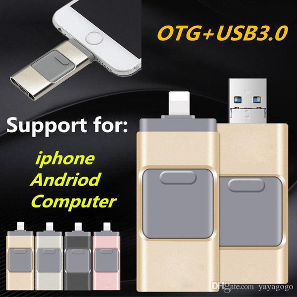8GB/16GB/32GB/64GB/128GB USB Flash Drive U Disk Memory Stick for Apple iPhone 5 5S 6 6s plus iPad OTG Pendrive For Andriod iOS P