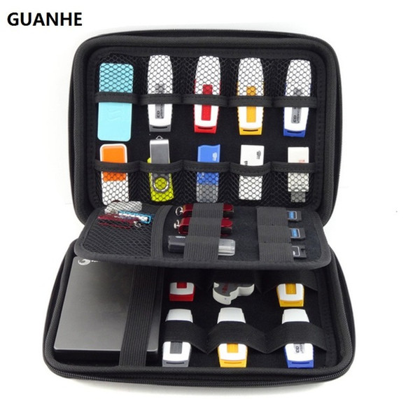 GUANHE USB Flash Drive Case Hard Drive Case Waterproof Shockproof Electronic Organizer Holder USB Flash Hard