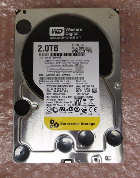 For 100% NEW For WD2002FYPS 2TB SATA 7.2K 3.5INCH well tested before shipping 1 year warranty