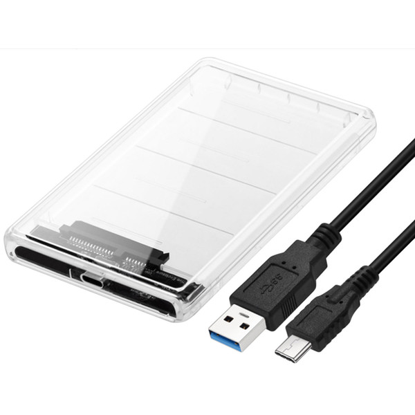 VONETS Transparent Type-C to SATA External Hard Drive Disk Enclosure Case Shell Cover For 2.5inch SATA SDD HDD Support 2TB Drive