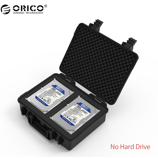 ORICO PSC-L2 Dual-bay 3.5 inch Hard Drive Protection Case Water-proof Shock-proof Dust-proof -Black