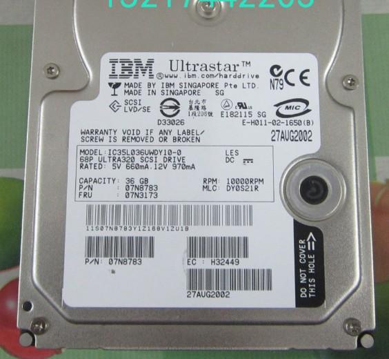 100% Tested Work Perfect for IBM IC35L036UWDY10-0 36G 10K 68 SCSI 07N8783 07N3173