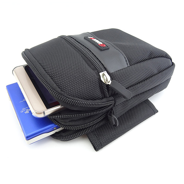 Wholesale- GUANHE 2.5 inch hard drive bag case durabe nylon men earphone cellphone organizer bag case waist belt bag portable Coin Purse