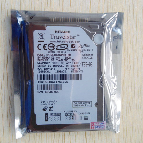 2.5in 80GB 8M IDE PATA HDD Hard Disk drive for Laptop 5400RPM TOP Quality AAA