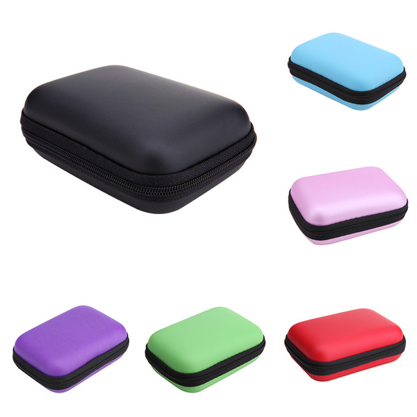 Wholesale- Mini Zipper Square EVA Case Case Hard Drive Bag Headset Storage Box Bag Protective USB Cable Organizer Portable Earbuds Pouch