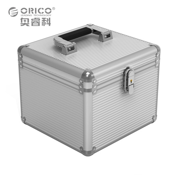 Orico BSC35 Aluminum 5/10 3.5-inch Hard Drive Protection Box Storage with Locking - Silver