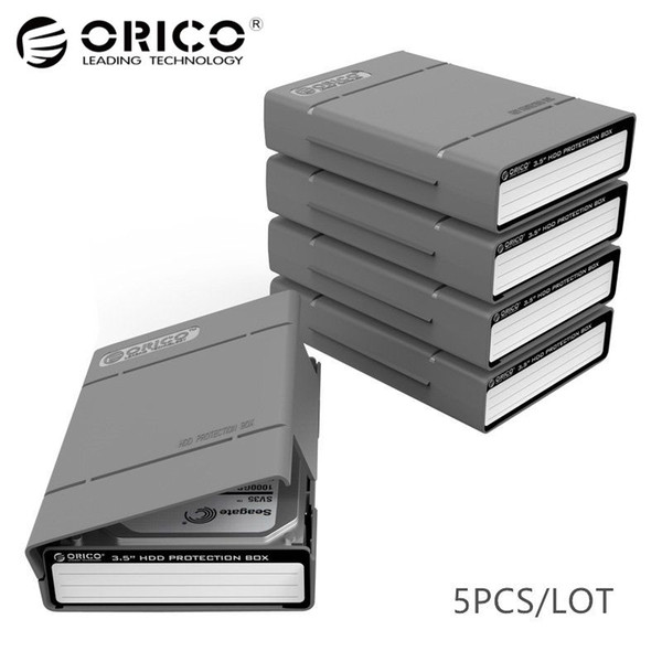 ORICO 3.5 Inch Simple EVA HDD Protector Box HDD Case Waterproof Shockproof Antistatic Slot design Hard Disk box 5PCS/LOT-Gray