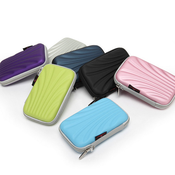 Wholesale- PTSP Shell Waterproof Portable external 2.5 hdd bag case External Hard Disk Drive Bag EVA PU Carry Case Pouch Cover Pocket