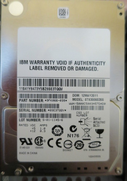 100% Hard Drives for IBM 3543 V7000 00Y2682 85Y5862 300G 10K SAS 2.5 6G