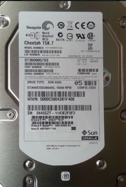 100% Hard Drives for SUN 600GB 542-0166 390-0463 600GB 15K 3.5 SAS /SUN 542-0163 390-0477 600G 15K FC