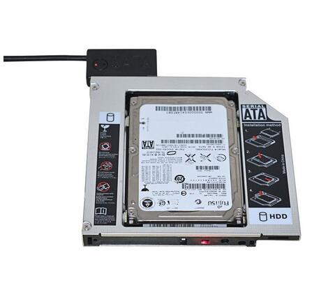 Universal Aluminum 2nd HDD Caddy 12.7mm SATA 3.0 DVD HDD Adapter for 2.5''7/9/9.5/12.5mm SSD HDD Case Enclosure CD-ROM Optibay