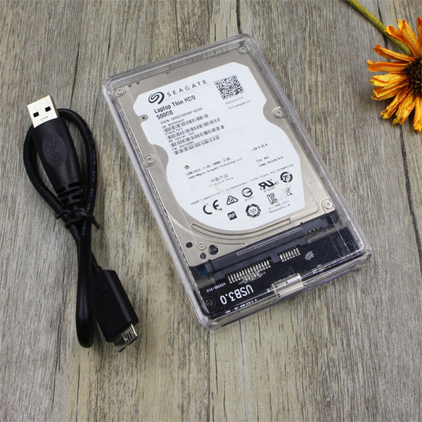 2.5 Inch Type-C To Sata HDD Case With Cable SSD SATA To USB 3.1 Hard Disk Transparent QJY99