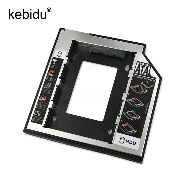 Kebidu 2nd HD SATA Hard Disk Drive HDD Caddy Adapter Drive Bay 2.5 2nd 9.5mm Ssd For Cd Dvd Rom Optical Bay