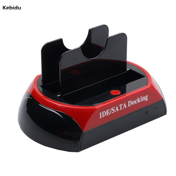 Kebidu HDD Docking Station Dual USB 2.0 2.5 3.5 Inch IDE SATA External HDD Box Hard Disk Drive Enclosure Card Reader