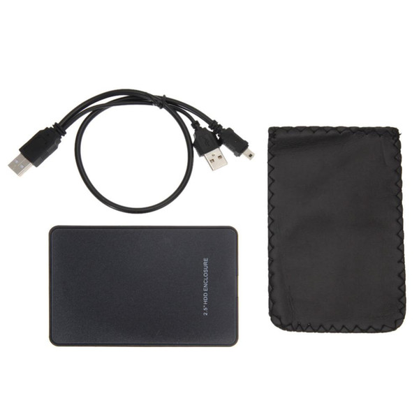 Black External Enclosure for Hard Drive Disk USB 2.0 SATA HDD Portable Case 2.5