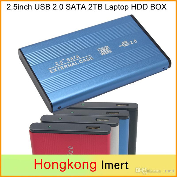 Free DHL 2.5inch USB 2.0 SATA 2TB External Storage Hard Disk Drive HDD Case Box Enclosure Converter Adapter Connector