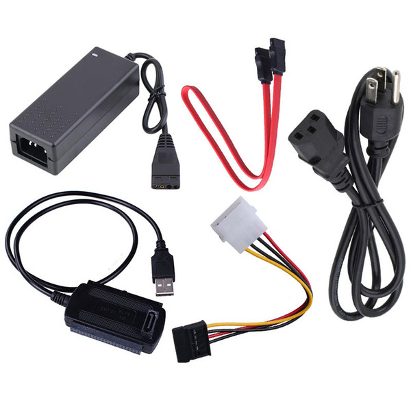 New EU Standard Hard Drive Power Supply Adapter USB 2.0 to SATA/IDE Cable be used to connect Hard disks/CD-ROM