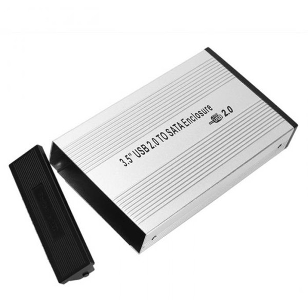 3.5 inch USB 2.0 SATA External HDD HD Disk Hard Drive Enclosure Case Cover External Storage Box with Adapter XXM