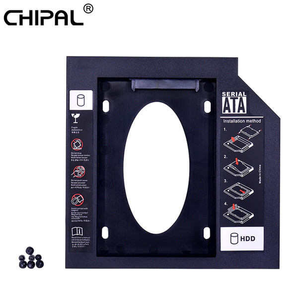 CHIPAL 50pcs Universal Second 2nd HDD Caddy 9.5mm SATA 3.0 2.5'' SSD Hard Disk Drive Case Enclosure For Laptop ODD DVD-ROM