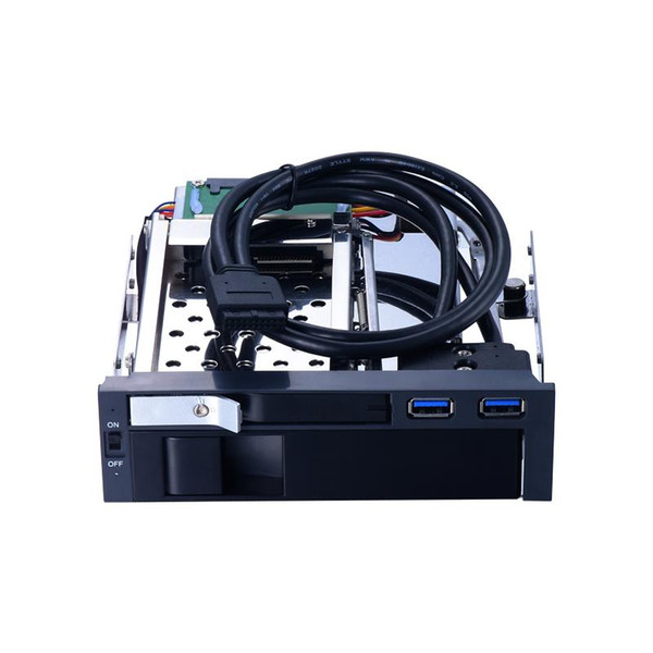 Uneatop 5.25 inch SATA internal lock hdd mobile rack with two USB3.0 port hdd enclosure with hot swap for optical pc bay space