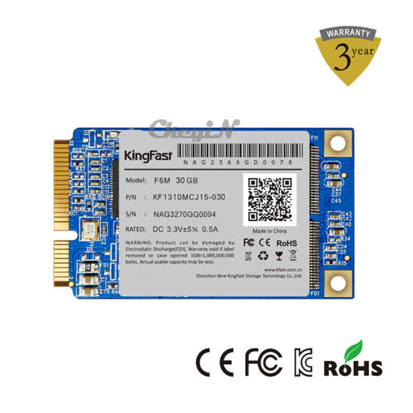 Original High Speed Kingfast Internal 30GB Msata SSD (Solid State Drive) 32 Msata3 MLC HD (Hard Driver) Silver Color KSD32C-P23