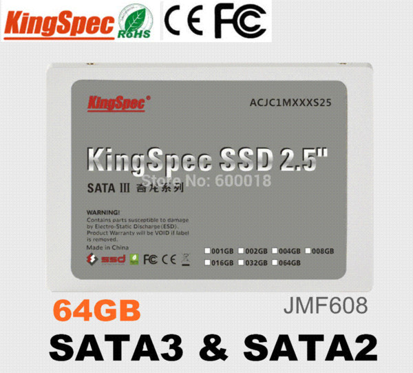 Sale Kingspec 2.5 SATA III 6GB/S SATA 3 SATA 2 hd SSD 60GB Solid State Disk drive hard disk SSD 64GB free