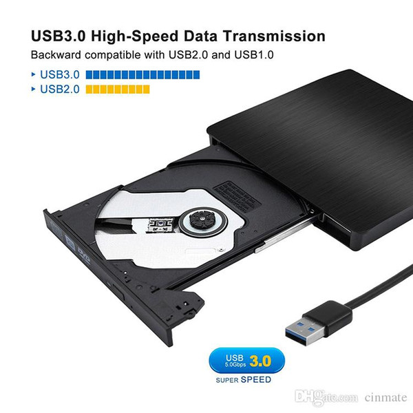External CD Drive USB3.0 Portable Slim External DVD Drive,External DVD CD Drive &CD DVD+/-RW Writer/Rewriter/Player High Speed Data Transfer
