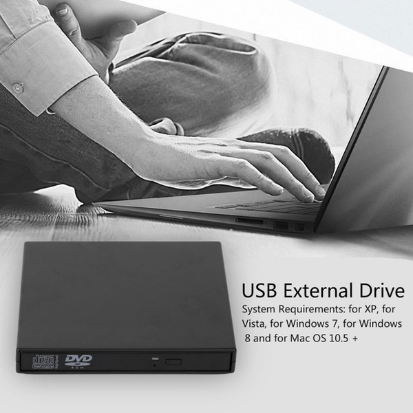 Freeshipping Ultral Thin USB 2.0 Load Optical CD RW Player Drive Burner for PC/Mac USB 2.0 External Mobile Box Hard Drive Free Shipping