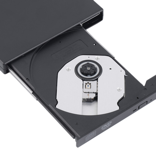 Freeshipping New Light 13.5*13.2*1.6 cm Ultra Thin External Slot-in USB 2.0 External DVD Combo CD-RW Burner Drive CD+-RW DVD ROM Black
