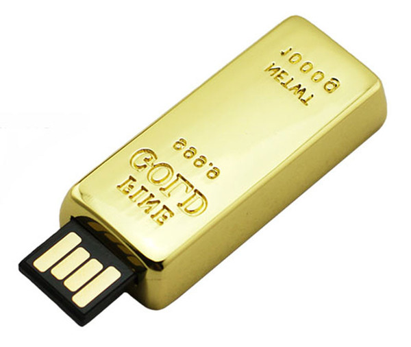 10 Piece 4GB 8GB No Logo Metal Gold USB Drives Brand New USB Memory Stick Gold U disk USB2.0