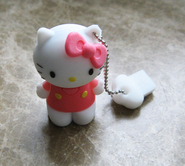 10 Piece 4GB 8GB PVC Mini Kitty cat USB Flash Drives Brand New Kitty Cartoon U Disk USB2.0