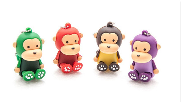 10 Piece 4GB 8GB Mini Cartoon Monkey U Disk PVC Monkey USB Flash Drives Brand New USB2.0