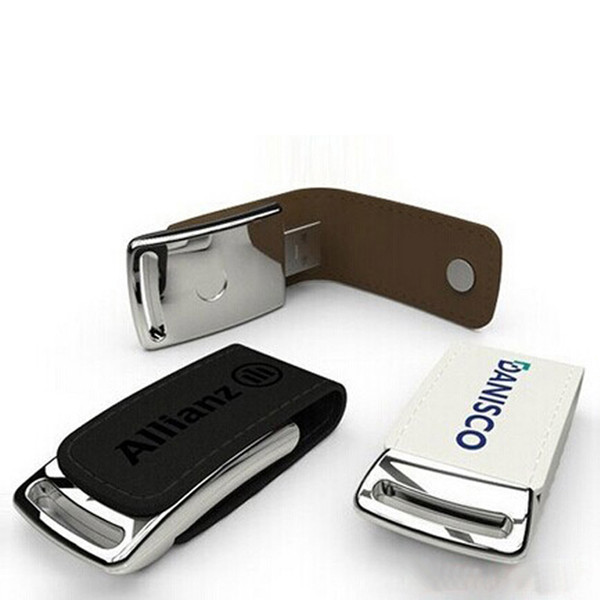 10 Piece 4GB 8GB No logo New Metal Leather U Disk Leather USB Key USB2.0 Metal Key Ring Leather USB Flash Drive