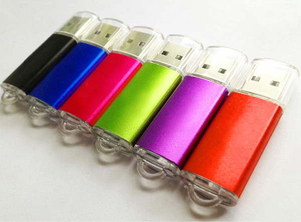 10 Piece USB2.0 Coloured Aluminum USB Drives Brand New Capacity Enough U Disk Aluminum USB Flash Drive Highlight Color USB Key