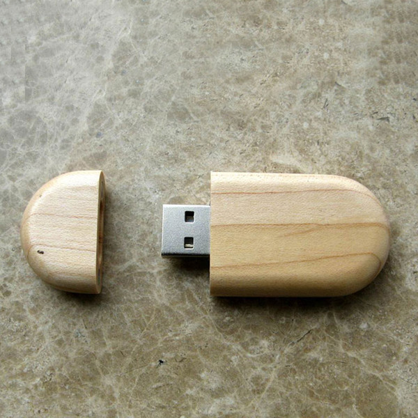 10 Piece 16GB 32GB No Logo Circular Wood U Disk Capacity Enough U Disk USB3.0 Environmental protection Circular USB Flash Drives