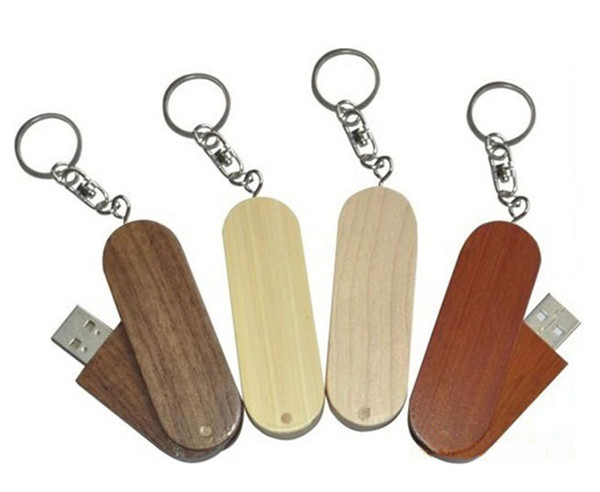 10 Piece 4GB 8GB No Logo Wood Rotatable USB Drives Capacity Enough U Disk USB2.0 Environmental protection rotate USB Flash Drives