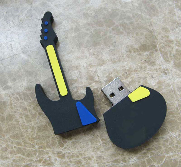 10 Piece No Logo PVC Guitar 16GB USB Flash Drives Brand New Plastic Cartoon Guitar U Disk 32GB USB3.0