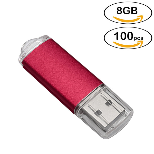 Wholesale Red Rectangle USB Drives Thumb Pen Flash Drive 64MB-32GB Memory Sticks Thumb Storage for Computer Laptop Macbook Tablet 100PCS