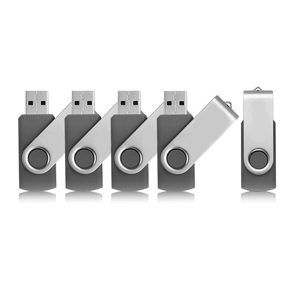 Gray 5PCS/LOT 1G 2G 4G 8G 16G 32G 64G Rotating USB Flash Drives Flash Pen Drive High Speed Memory Stick Storage for PC Laptop Macbook