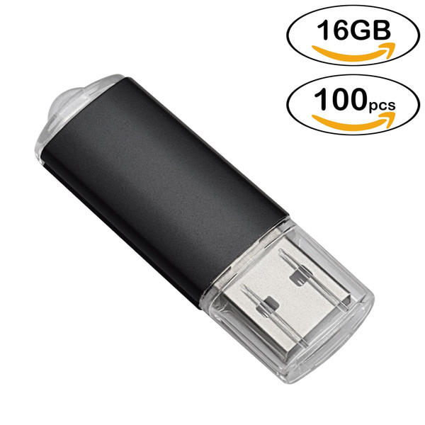 Wholesale 100pcs Rectangle USB Flash Drive 16GB Flash Pen Drive High Speed Thumb Memory Stick Storage for Computer Laptop Tablet Multicolors