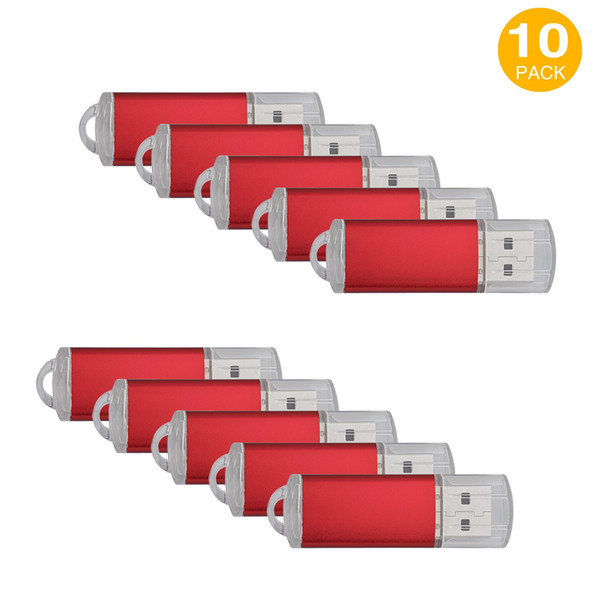 10PCS/LOT 16GB USB 2.0 Flash Drives Rectangle Flash Memory Stick Thumb Storage Pendrives Promotion Gifts Colorful for Computer Laptop