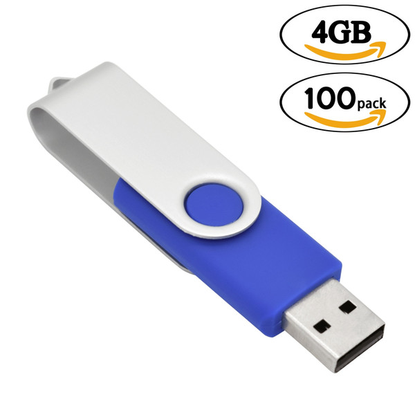 Blue Bulk 100PCS Rotating USB 2.0 Flash Drives Thumb Pen Drive 64MB-32GB Memory Sticks Thumb Storage for Computer Laptop Macbook Tablet