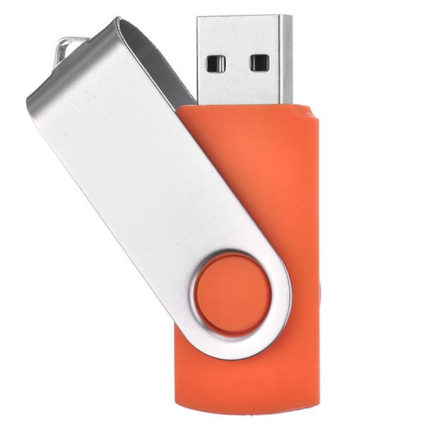 J_boxing 2PCS Orange 32GB USB 2.0 Flash Drives Rotating Swivel Thumb Pen Drive 32gb Folding Memory Stick for Computer Laptop Macbook Tablet