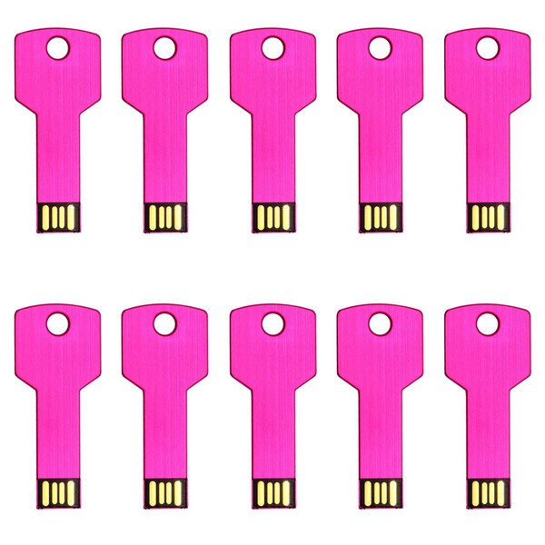 Free Shipping 10PCS/Lot USB Flash Drives 8GB Metal Key Design Shaped USB Memory Sticks for Computer Data Storage