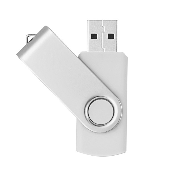 White Metal Rotating 32GB USB 2.0 Flash Drives 32gb Flash Pen Drive Thumb Storage Enough Memory Stick for PC Laptop Macbook Tablet